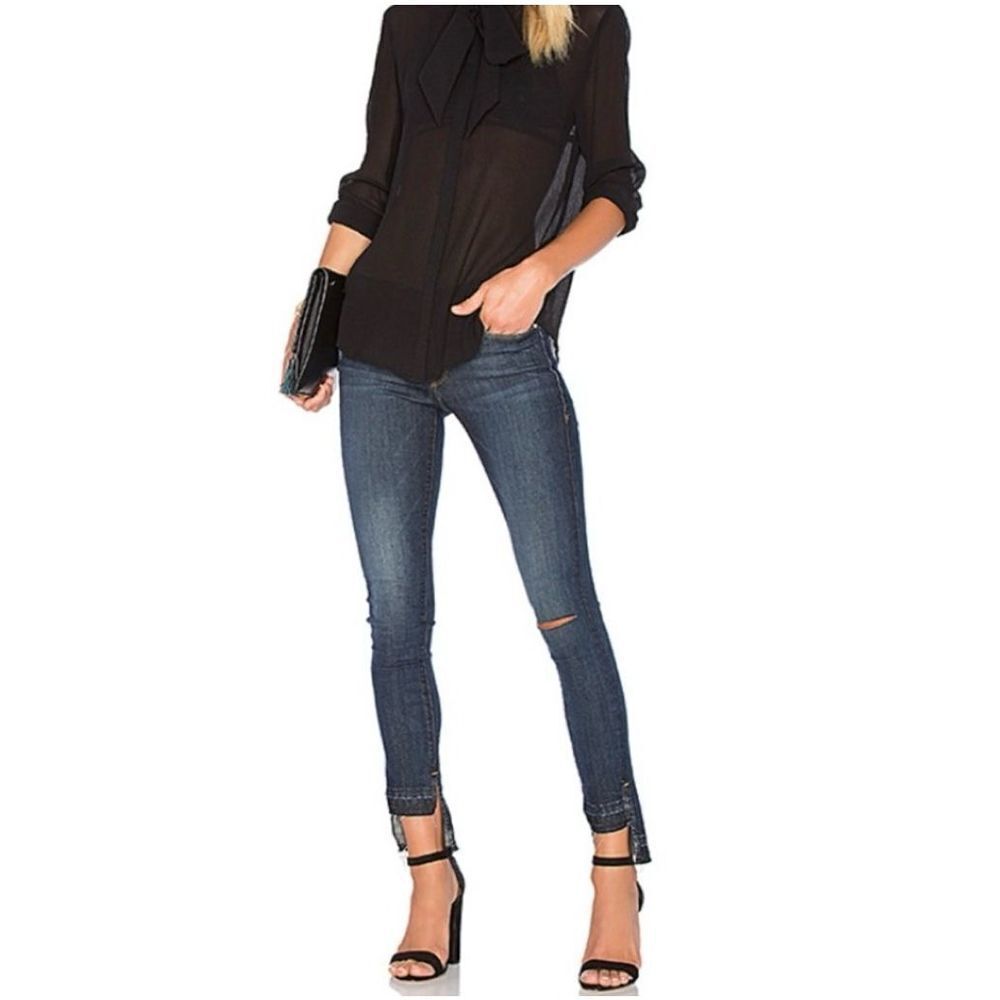 Frame Denim | Le Skinny De Jeanne Unravel Hem Skinny Jeans Anchorage Size 26